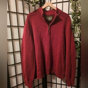 Eddie Bauer Red Zip Up Sweater for Cozy Warmth Size XL